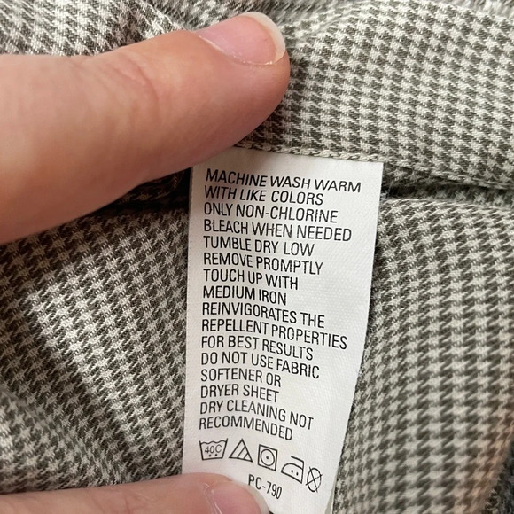 Izod Men’s Houndstooth Long Sleeve Button Down Shirt Size Large Cotton Green - Picture 15 of 16